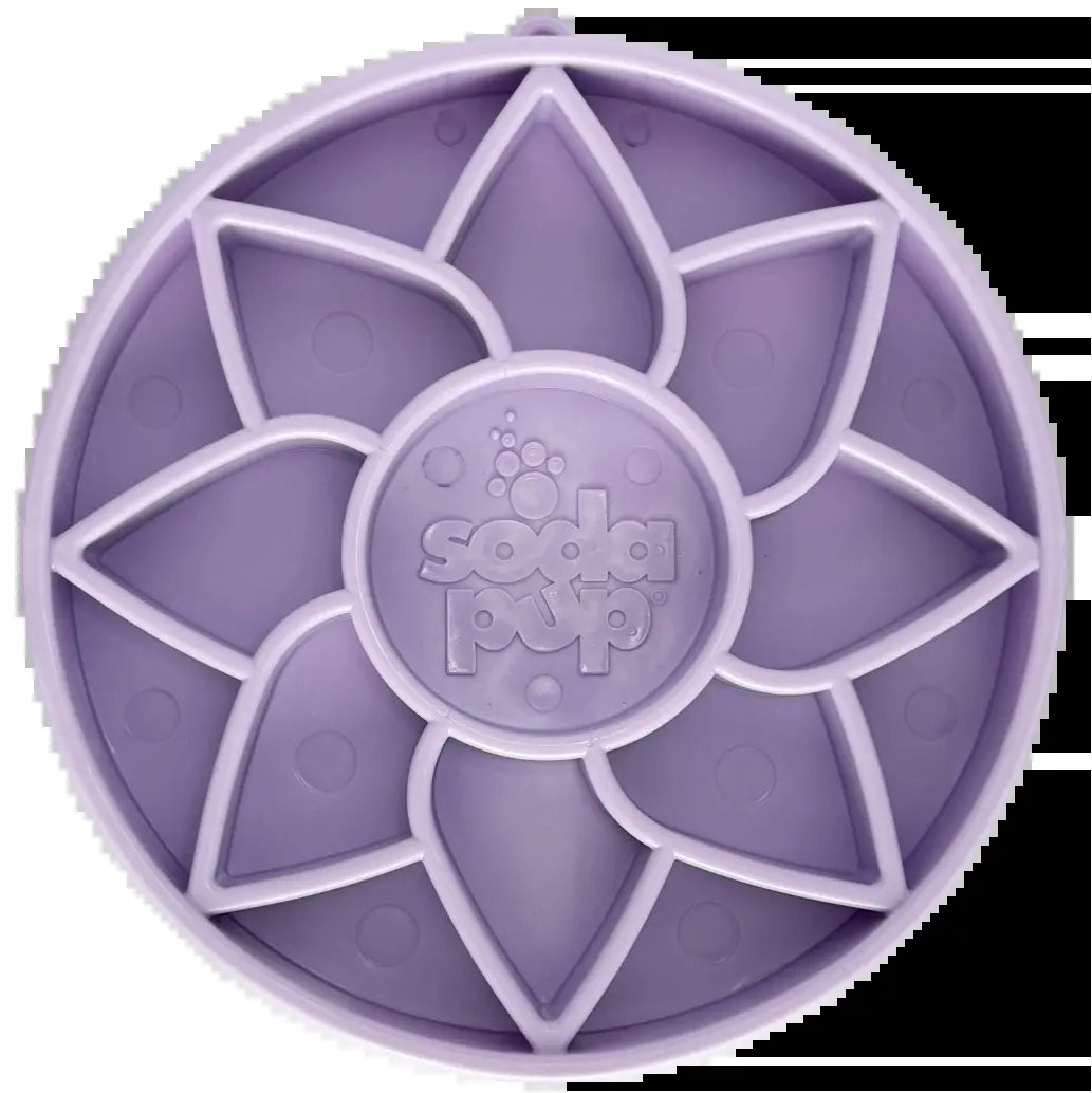 Sunflower Softie Etray Slow Feeder Dog Bowl | Soft Shallow Lick Mat | Yellow & Purple | USA Made