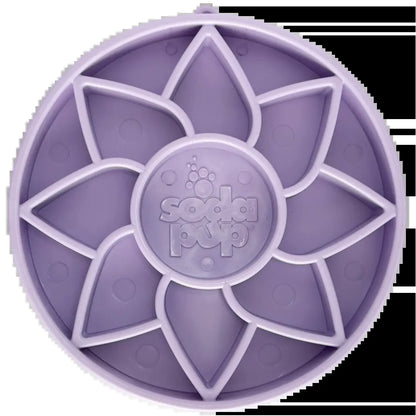 Sunflower Softie Etray Slow Feeder Dog Bowl | Soft Shallow Lick Mat | Yellow & Purple | USA Made