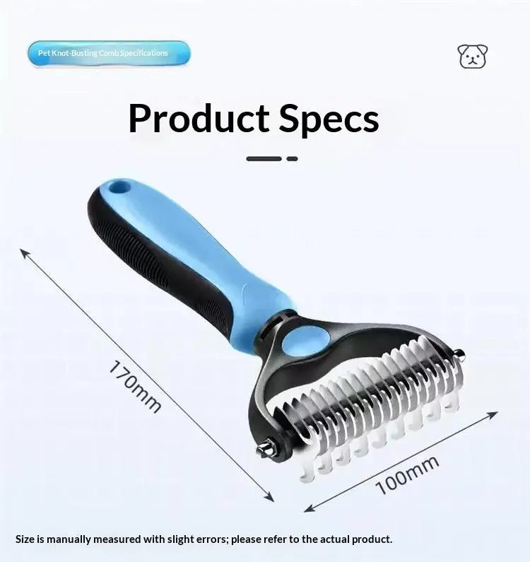 Pet Dematting Undercoat Rake, Double-Sided Deshedding Brush for Dogs & Cats, Pain-Free Tangle Remover, Reduces Shedding & Mats, Grooming Tool, #Summervibers,#
