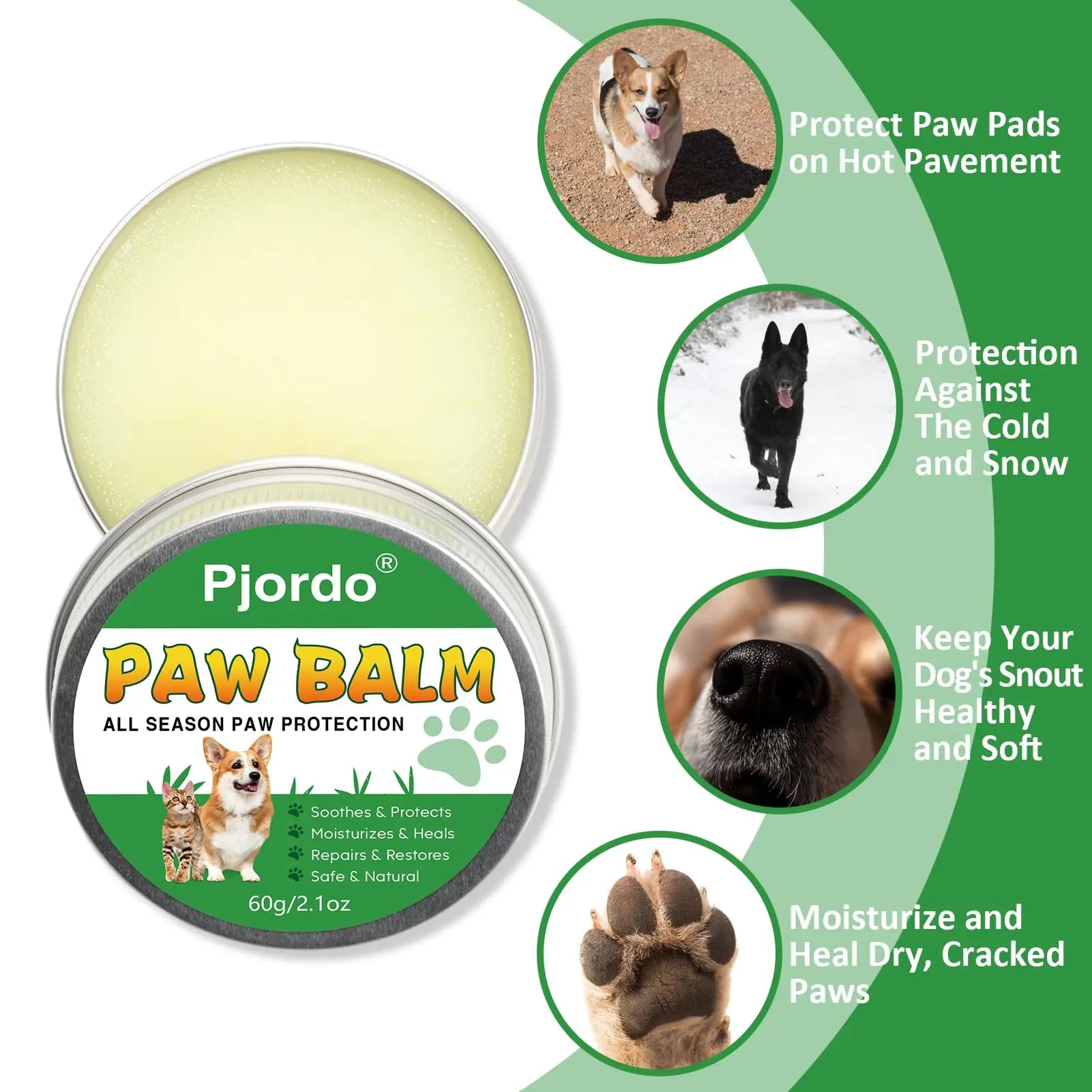 Dog Paw Cleaner Kit No Rinse Waterless Soap-Free Cleanser for All Breed Sizes with Healing Balm for Dry Cracked Paws Protector Care Set,Valentine'S Day Gifts for Her/Him
