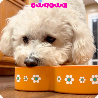 Owa Owa Heart-Shaped Slow Feeder - Premium Food-Grade Silicone Feeding Bowl for Dogs & Cats - Biologically Balanced Diet & Optional Superfoods - Dishwasher-Safe & Easy to Clean - Mexican Barro-Inspired Rim Design