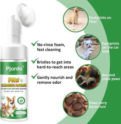 Dog Paw Cleaner Kit No Rinse Waterless Soap-Free Cleanser for All Breed Sizes with Healing Balm for Dry Cracked Paws Protector Care Set,Valentine'S Day Gifts for Her/Him