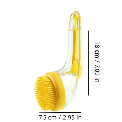 Two-In-One Pet Bath Brush with Soap Dispenser, Soft Silicone Dog Shampoo Massage Brush, Leak-Proof Cat Grooming Bath Brush