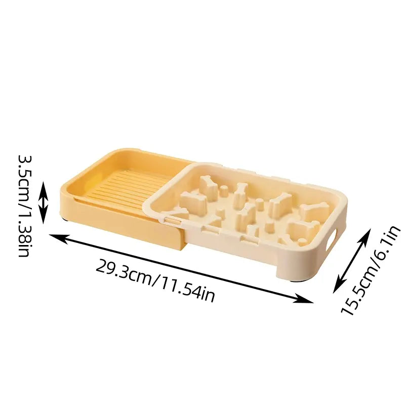 Slow Feeder + Licking Bowl Combo, Anti-Choking Slow Feeding Dog Bowl, Pull-Out Design Cat Licking Bowl, Dog Bowl, Cat Bowl