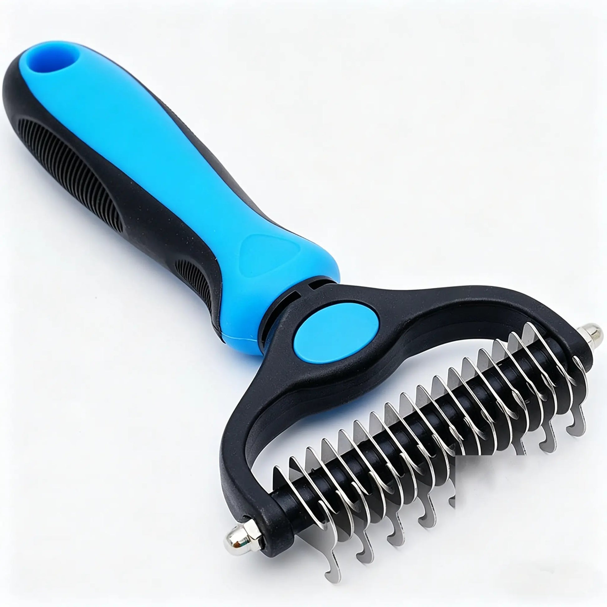 Professional Pet Detangling Comb and Double-Sided Grooming Brush for Dogs and Cats with One-Click Clean Undercoat Rake for Shedding Mats