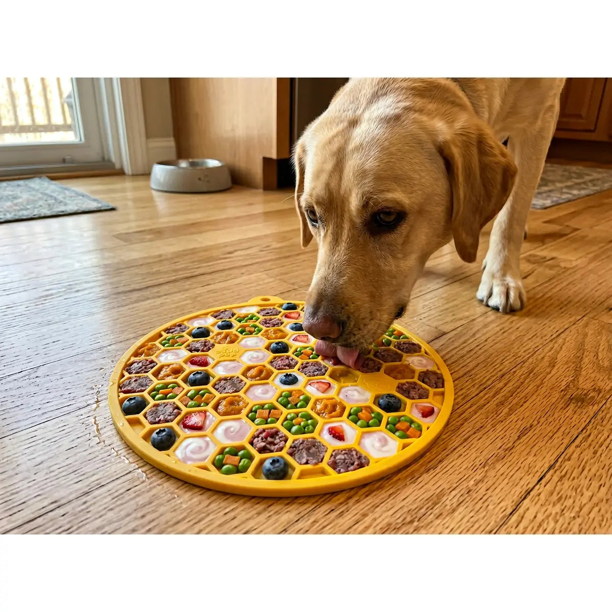 Honeycomb Design Emat - Enrichment Lick Mat for Dogs and Cats - with Suction Cups | USA Made
