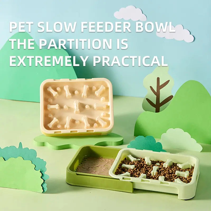 Slow Feeder + Licking Bowl Combo, Anti-Choking Slow Feeding Dog Bowl, Pull-Out Design Cat Licking Bowl, Dog Bowl, Cat Bowl